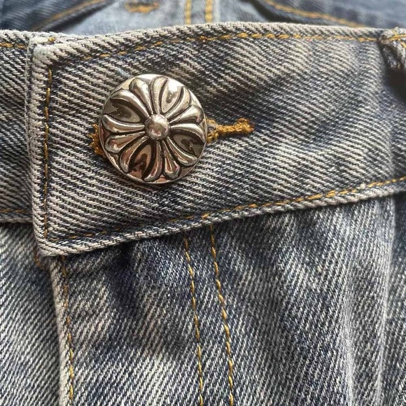 Chrome Hearts Cross Leather Embroidered Logo Jeans - Picture 9 of 9